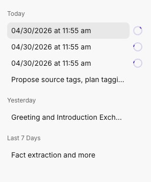 The Casefleet AI Assistant conversation sidebar showing three agents running concurrently on the same case — each with its own active progress indicator